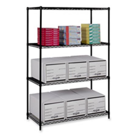 SAFCO Company Starter Shelving Unit- 4 Shelves-4 Posts- 48in.x18in.x72in.- Black SA463617